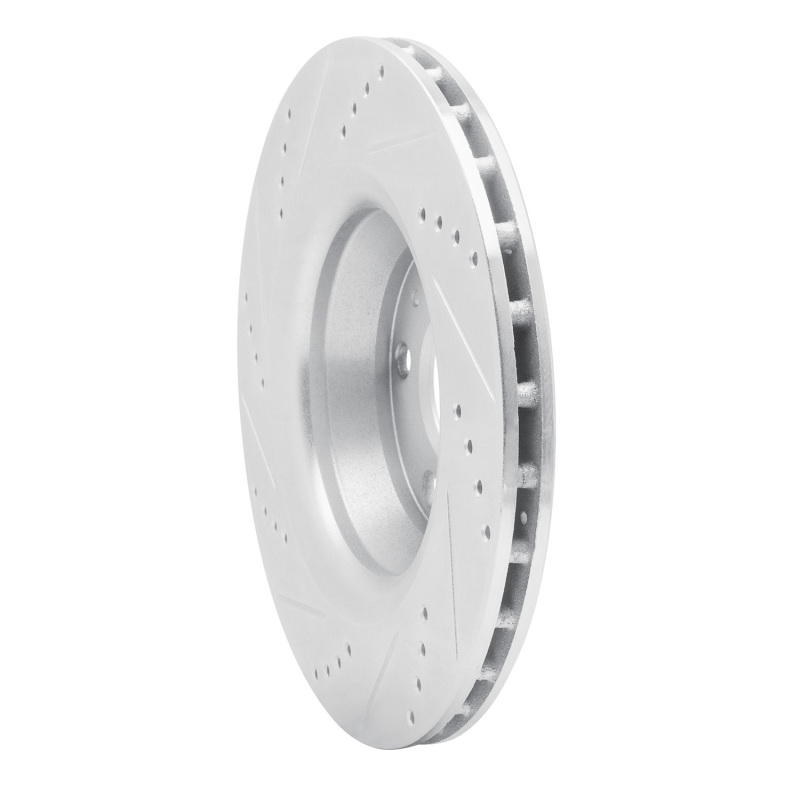 Audi TT Brake Rotor (1) - Rear Right - R1 Concepts - Drilled & Slotted - Silver - `08-`15